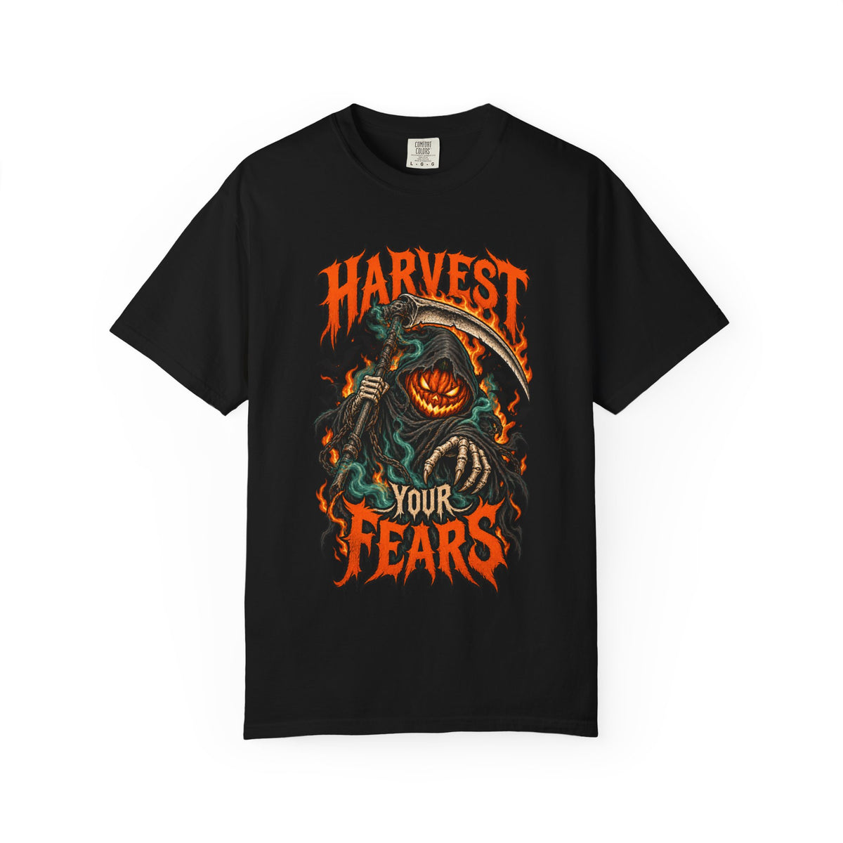Harvest Your Fears Pumpkin Scythe Halloween T-Shirt