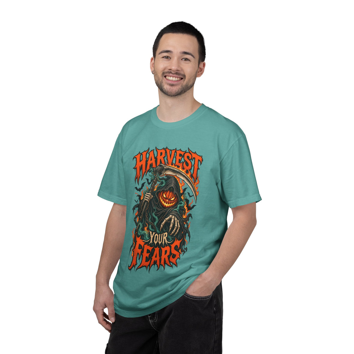 Harvest Your Fears Pumpkin Scythe Halloween T-Shirt