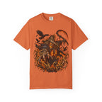 Scarecrow Reaper Halloween T-Shirt — Spooky Pumpkin Field Graphic Tee