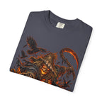 Scarecrow Reaper Halloween T-Shirt — Spooky Pumpkin Field Graphic Tee