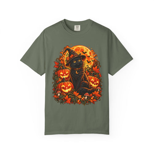 Halloween Black Cat T-Shirt – Pumpkin Moon Witchy Autumn Graphic Tee