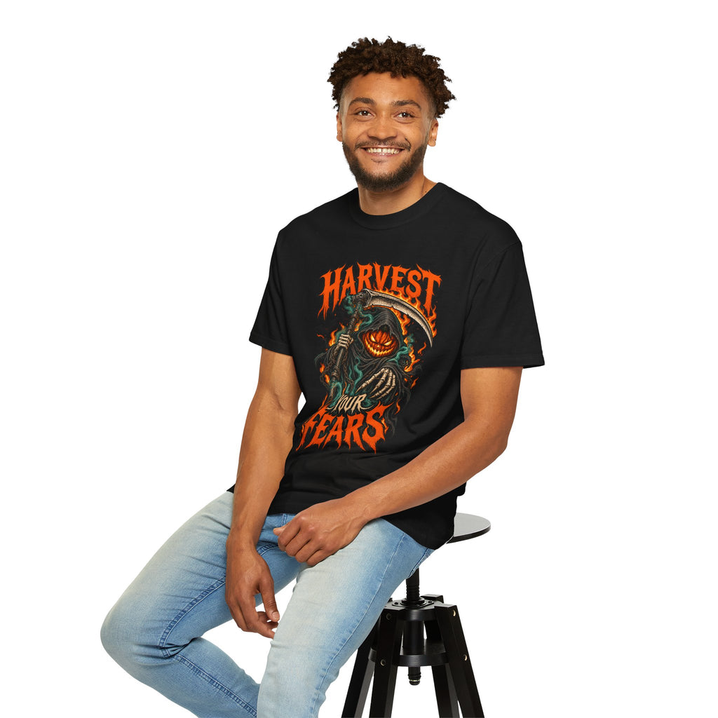 Harvest Your Fears Pumpkin Scythe Halloween T-Shirt