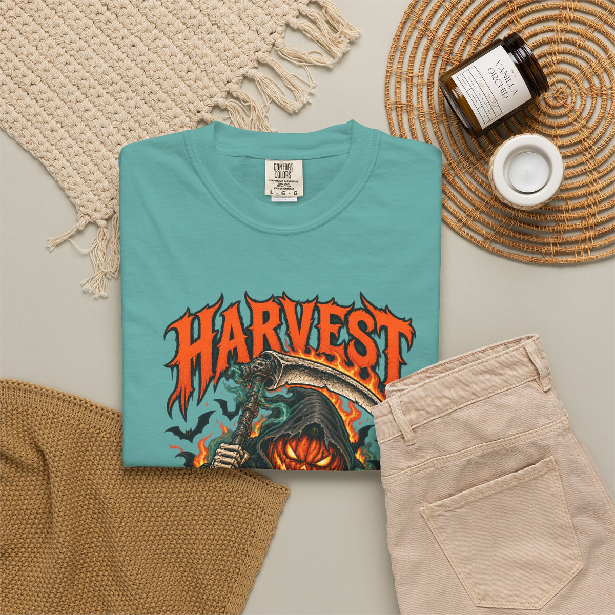Harvest Your Fears Pumpkin Scythe Halloween T-Shirt