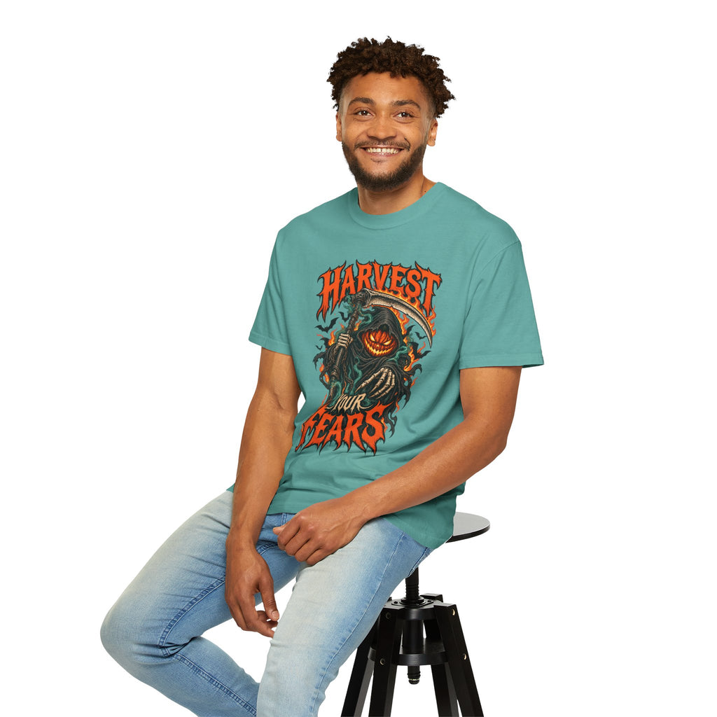 Harvest Your Fears Pumpkin Scythe Halloween T-Shirt