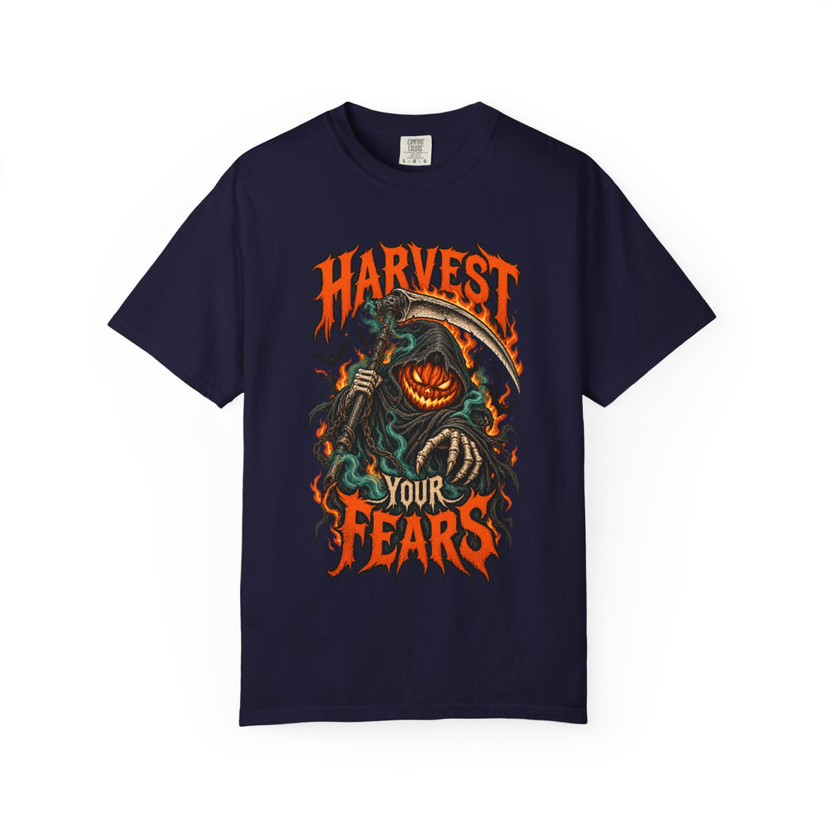 Harvest Your Fears Pumpkin Scythe Halloween T-Shirt